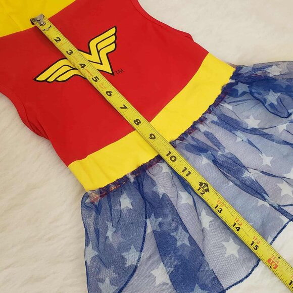 Justice Leage DC Large 🔴 WONDER WOMAN 🔴 Pet Dog Hooded Dress Halloween Costume - Picture 13 of 15